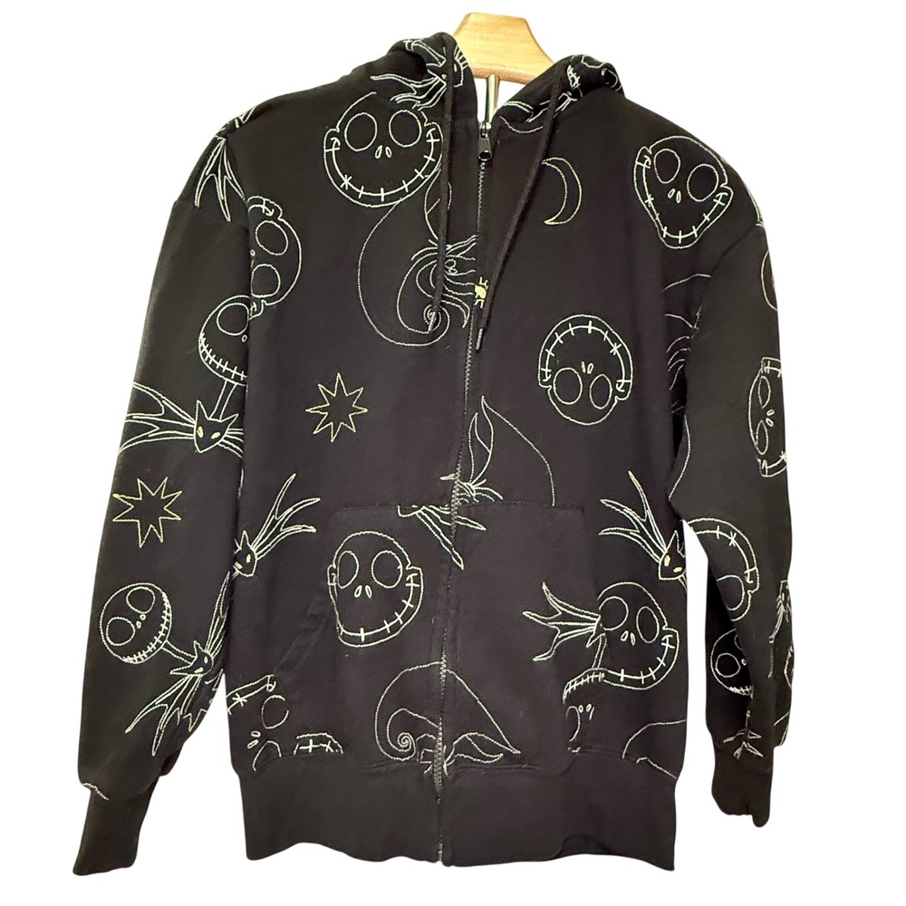 Disney Nightmare Before Christmas Jack Skellington Zip Up Hoodie Black